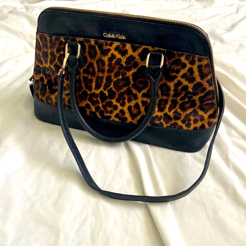 Calvin Klein Leopard Print Shoulder Bag